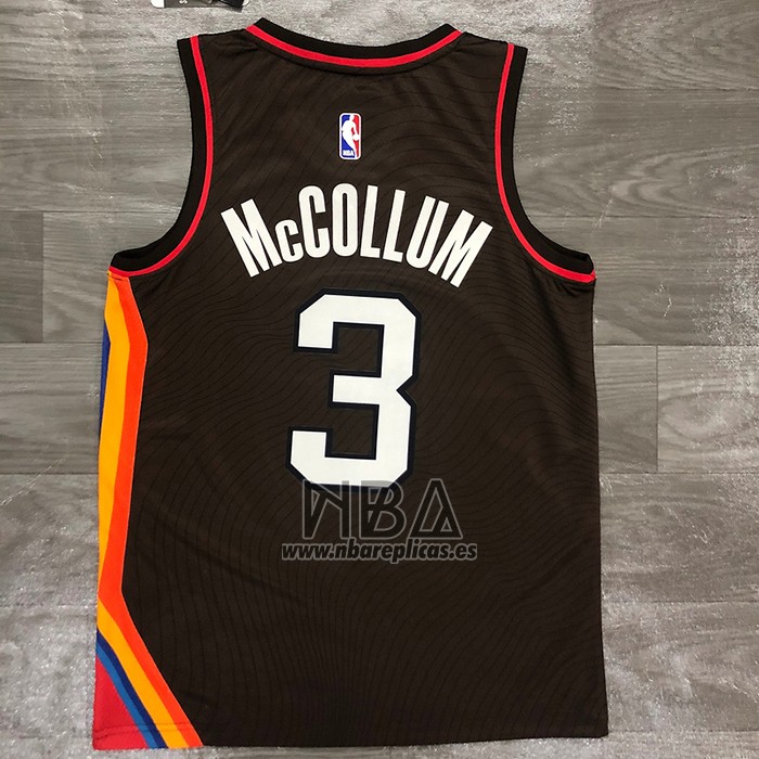 Camiseta Portland Trail Blazers CJ McCollum NO 3 Ciudad 2020-21 Marron
